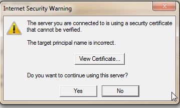 como desabilitar o aviso de segurança da Internet quando se trata do Outlook 2010